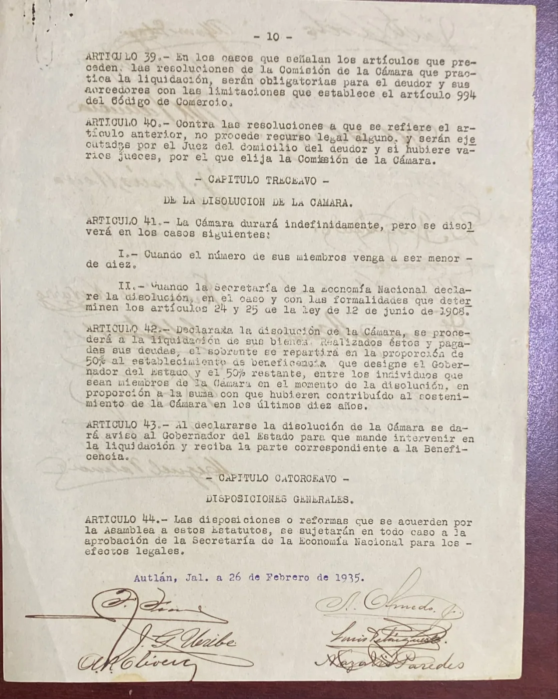DOCUMENTO PAGINA 1 Del 26 de febrero de 1935